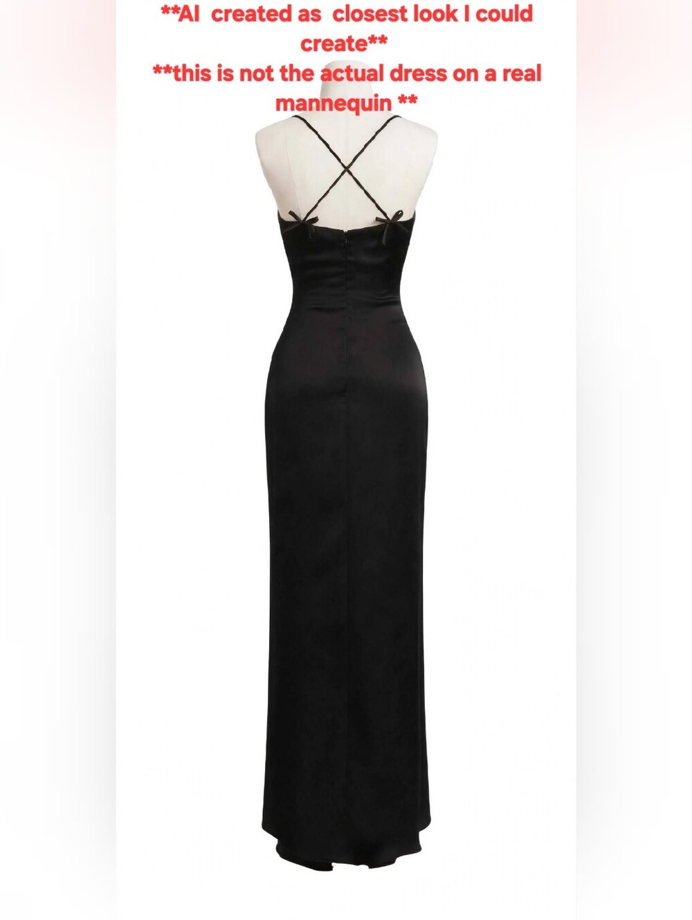 Vintage 90s/Y2K Jim Hjelm Occasions Black Crepe Satin Maxi Gown - XXS 000